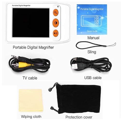 Loupe numérique portable avec écran LCD de 3,5", zoom 2X-25X et lumière, aide à la lecture portable pour livres et petites impressions, poignée pliable pour une utilisation facile