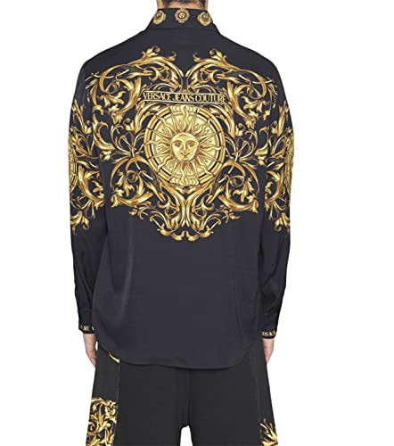 Versace Jeans Couture Camicia Nera con Stampa