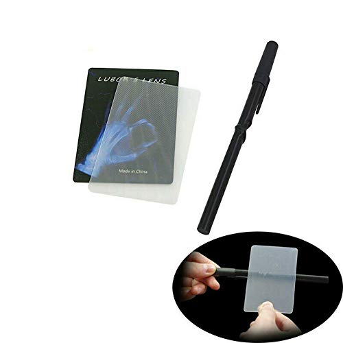 blue-ther Lubor's Lens (with Pen) Card Perspective Distortion Card Magic Tricks Illusions Funny Magic Toys Magician