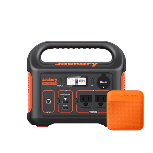 Jackery Portable Power Station Explorer 300 and 102W Fast Charger, 293Wh Backup Lithium Battery,...