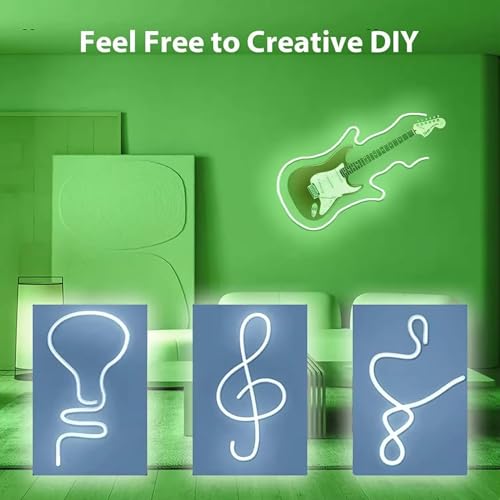 Image of 16.4 Feet Neon LED Strip Light | 12V Adapter, Waterproof IP65, Silicone Flexible Rope Light for Home Wall Decor & Gaming Room| Led Strip Lights | Neon Lights 5 Meter | (Green)
