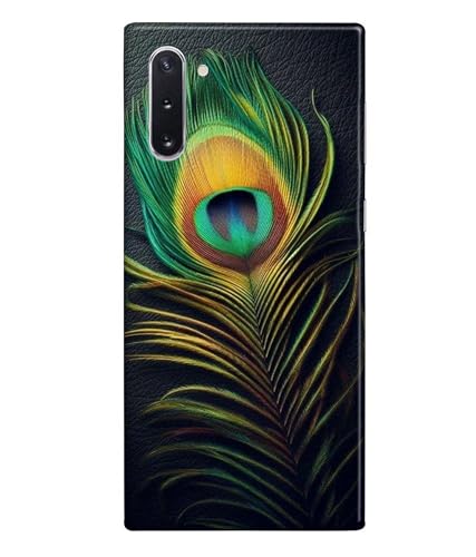 Image of Peacock Feather Mor Pankh Printed Hard Back Case Cover Compatible for Samsung Galaxy Note 10 (Multicolor) - D1671