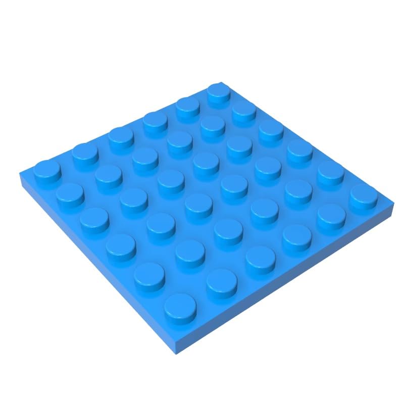 3958 Foundation Plate Plate 6x6 10 Pieces GDS-523 Compatible with Lego Building Blocks Color:Dark Azure