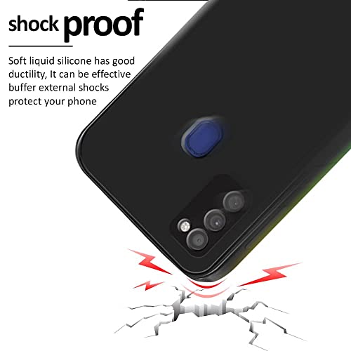 Image of WOW IMAGINE Protective Sleek Back Case Cover for Samsung Galaxy M21 / M30s / M21 2021 Edition (Flexible | Silicone | Shock Proof, Anti Slip, Soft Rubberised | Pitch Black)