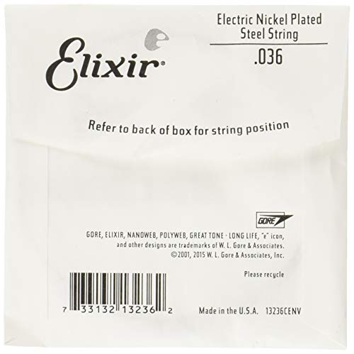 Cordes Elixir® à l’unité pour guitare électrique avec revêtement POLYWEB® (.036) - Les Beatles, Paul McCartney, John Lennon, RIngo Starr, George Harrison Cordes Elixir® à l'unité pour guitare électrique avec revêtement POLYWEB® (.036) – Image 3