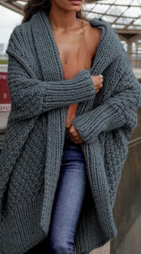 Women Long Cardigan Sweater Open Front Long Sleeve Waffle Knit Sweater Oversized Chunky Loose Coat Outwear2