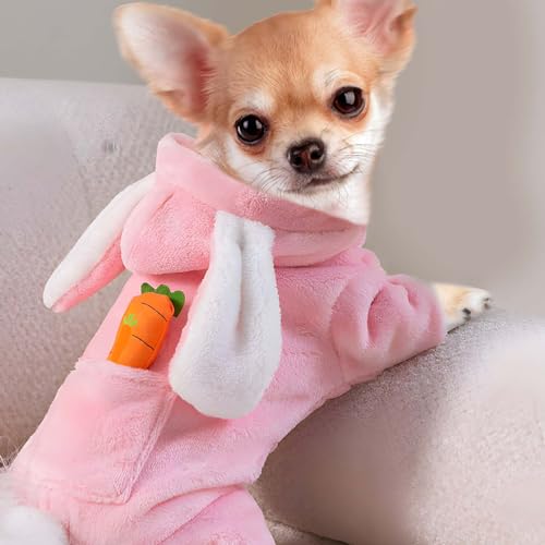 Easter Dog Bunny Costume Pet Costume Puppy Hoodies Dog Clothes Rabbit Ears Hat Outfit Halloween Party Supplies for Small Dogs Cats