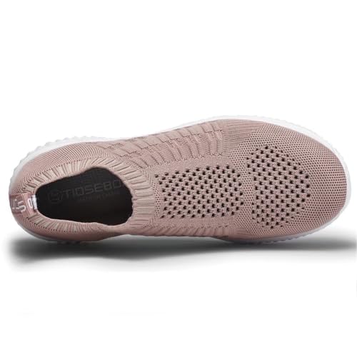 Image of konhill Womens Walking Shoes Slip On Sneakers Breathable Mesh Lightweight Casual Footwear for Daily Commute