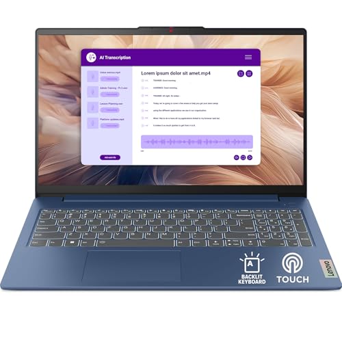 Image of Lenovo IdeaPad Slim 3i - WUXGA Touchscreen Laptop - Intel Core 5 210H (8-Core, Outperforms Intel Core i7-13620H) - Backlit Keyboard - 16GB DDR5-1TB Storage(512GB SSD w / 512GB External)
