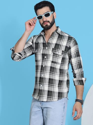Image of Indian Needle Men's Checkered Regular Fit Shirts