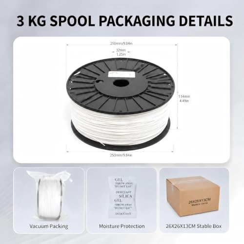 Image of Reprapper White PLA Filament for 3D Printer 1.75mm (± 0.03mm) 9.9lb (3kg) | Premium Easy-to-Print PLA Material, Smooth & Reliable Printing, Excellent Compatibility with Most FDM 3D Printers