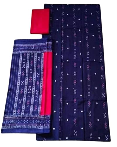 Image of Odisha Sambalpuri Handloom Woman's Pure Cotton Handloom Dress Material With Dupatta Bottom Wear 3 Pic Set Sambalpuri dress material Unstitched