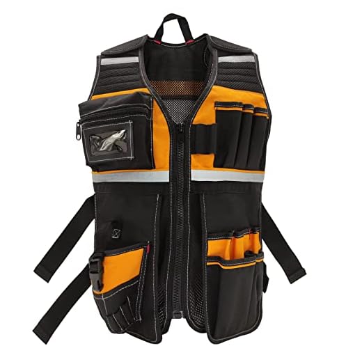Tool Vest with Power Drill Bag & Zipper bag,Size Adjustable Vest with Multi-Pockets, Cooling Mesh, Black