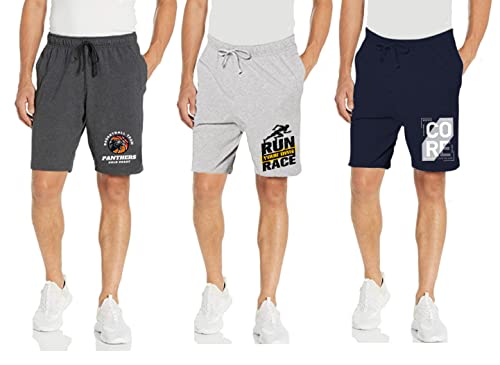 Image of KART BLACK Plus Size Men's Shorts with Pocket|Casual Knit Shorts|Printed Shorts|Over Sized Shorts|(S,M,L,XL,XXL,3XL,4XL,5XL) Combo Pack of 2