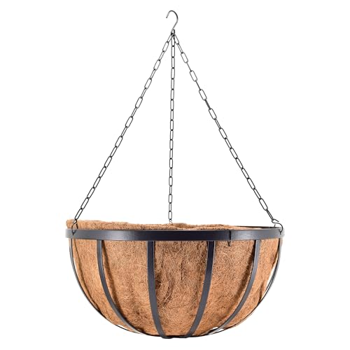 Arcadia Garden Products Round Hanging Planter Basket with Coco Liner [20-inch]