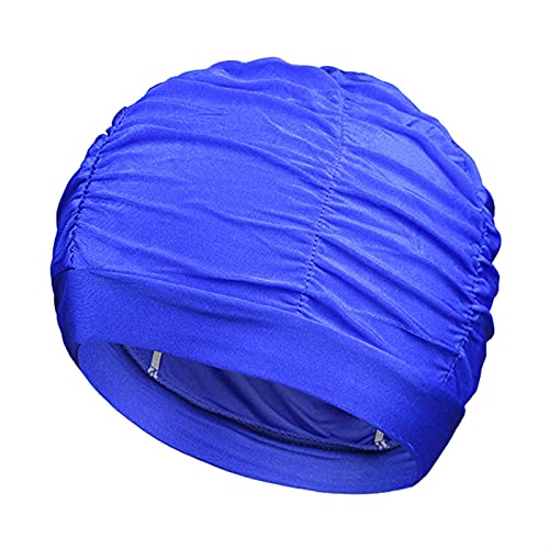 TYLC Femmes Piscine Girl Cheveux Cheveux Longs baignade Natation Chapeau Chapeau Stretch Nager Piscine balnéaire Eau Sport élastique Nylon Turban (Color : Blue) Cover