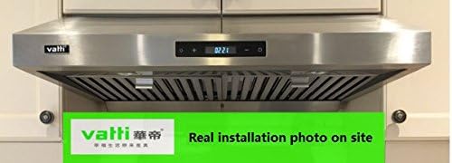 Installed Vatti VRH-B1076AT range hood under a kitchen cabinet, showing its stainless steel finish and touch control panel.