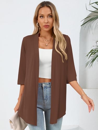 Image of Women's Lightweight Open Front Cardigans Casual Soft Drape Spring Summer Fall Cardigan S-3XL