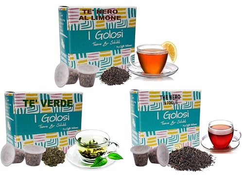 Caffè Vulcanus, 120 cápsulas de selección de tés: negro, verde y negro con limón, Cápsulas compatibles con Nespresso®*