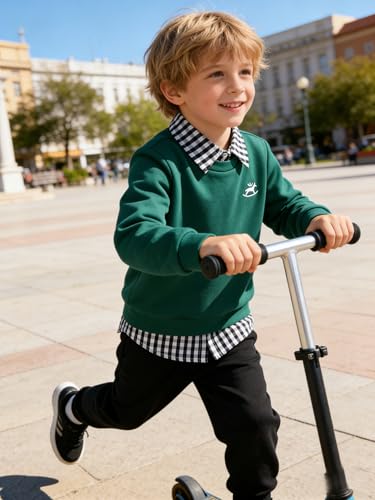 Image of KIDLAGA Toddler Boy Clothes Long Sleeve Sweatshirt Tops and Pants Boys 2-Piece Kids Winter Outfits