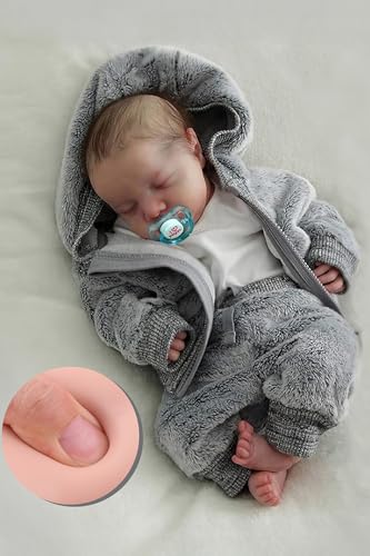 BABESIDE Lifelike Reborn Baby Dolls Boys - 17-Inch Real Baby Feeling Realistic-Newborn Baby Doll Full Body Vinyl Real Life Baby Dolls with Toy & Gift Box for Kids