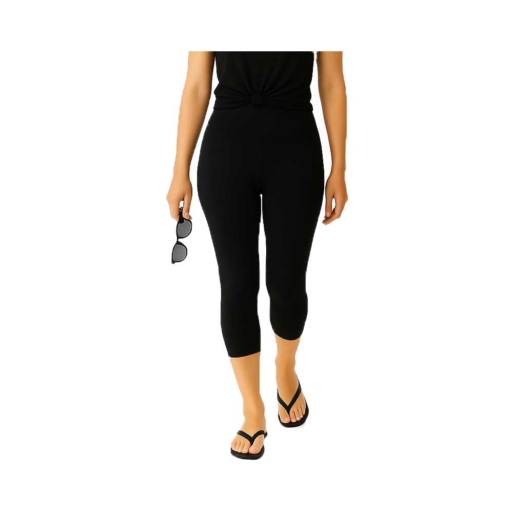Womens Casual Stylish Cotton Blend Knee - Length Plain 3/4th Capri for Girls Black Pack of 1-picture-15