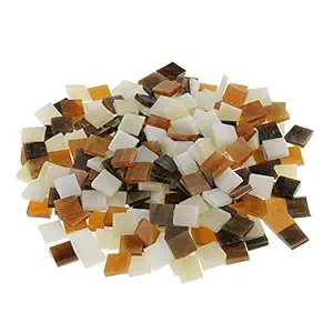 LOSA 250 Pieces Vitreous Glass Mosaic Tiles for Arts DIY Crafts Brown