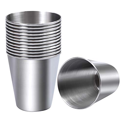 Ruisita 12 Pieces Stainless Steel Shot Cups Stainless Steel Shot Glass Drinking Tumbler