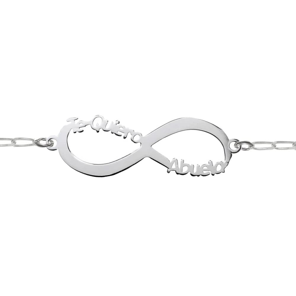 Pulsera infinito TE QUIERO ABUELA. Plata de ley 925. Ideal para el DÍA DE LA MADRE. Regalo perfecto y original