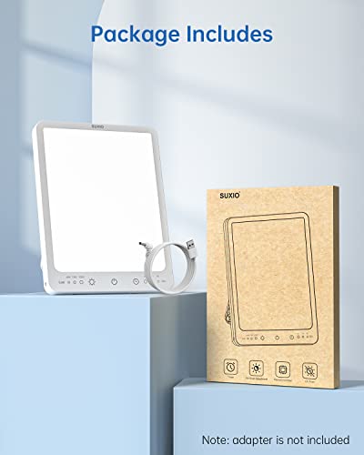 Suxio Light Therapy Lamp - 10000 Lux Therapy Light, 3 Timer & Mode Happy Lamp, Touch Control Daylight Lamp With Memory Function, Portable Light Therapy Box For Home/Office Use Lift Mood #TOP6