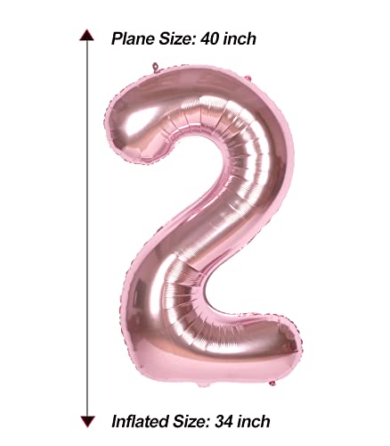 Aule 40 Inch Large 23 Balloon Numbers Rose Gold Big Foil Number Balloons Giant Helium Happy 23Th Birthday Party Decorations For Women Huge Mylar 32 Anniversary Supplies #TOP4
