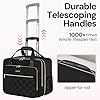 Ytonet Rolling Laptop Bag Women, Rolling Briefcase for Women, 17.3 Inch Laptop Bag with Wheels Rolling Computer Bag Laptop Case for Work Travel College Business Wife Mom Teacher, Black