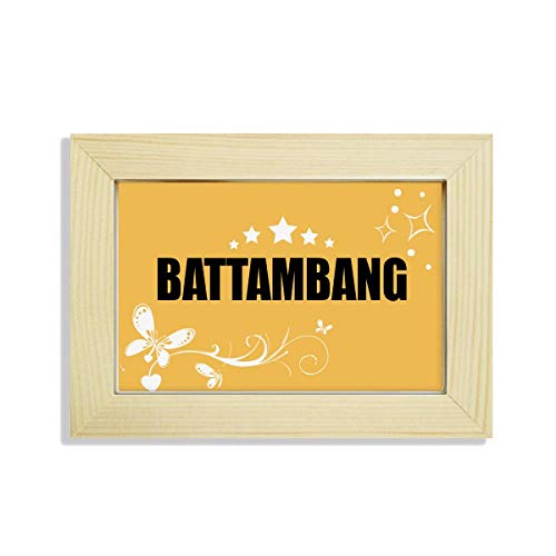 Photo de Fleurs de Battambang Tableau en Bois Peint Finition Luxe