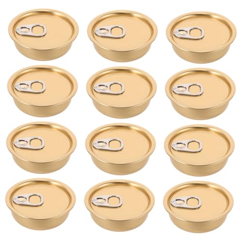 BRIGHTFUFU Sturdy Aluminum Cake Tins Storage for Food Dessert Pet Food with Airtight Lids 12 Pack Multi-functional Metal Pop Cans