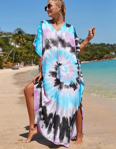 Image of NFVNKJ Women's Plus Size Beach Lounge Kaftan Maxi Dress Swimsuit Coverup for Women
