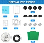 1000 Briques de construction de pièces, bâtiment classique bloc en vrac pour les enfants avec 12pcs Accessoires de roues, fenêtres, portes, 2 Packs Studs Plaque collante, Compatible avec toutes les grandes marques, Gfits pour enfants