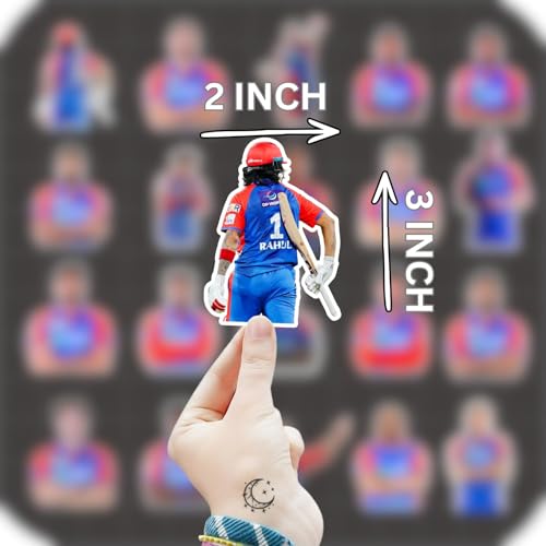 Image of Delhi Capitals Stickers - Pack of 25 | Waterproof Vinyl DC Cricket Fan Stickers for Laptop, Phone, Water Bottle, Bike, Car, Notebook | Self Adhesive Glossy Sticker Pack 2026