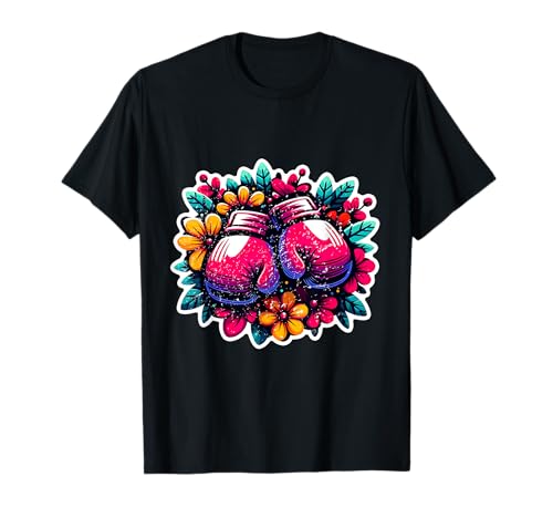 Damen Boxhandschuhe Floral Vintage Distressed T-Shirt
