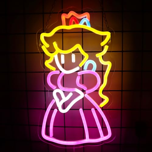 lmprintNook Princess Neon Signs Crown Neon Lights for Wall Decor Decorative Hanging LED Sign with USB Power for Kid Teen Boys Girls Room Birthday Party Wedding Bar Home Decoration Christmas Gift