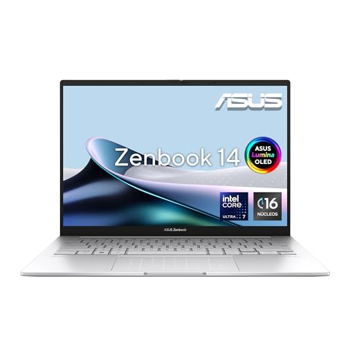 Laptops, Personal Computer ASUS Laptop Zenbook 14 OLED 2024/ UX3405MA-QD019W /Intel Core Ultra 7 /NPU Dedicada para IA/Intel ARC Graphics /16GB RAM /1TB SSD/+Funda y Adaptador...