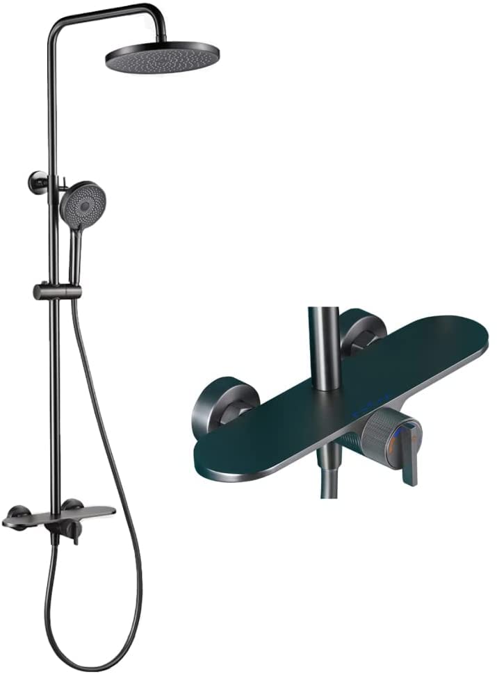 Système de douche 10 pouces avec baignoire et kit robinet mitigeur mural mono