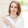 YBMYCM Gold-plated Beaded Jewelry Set Chunky Multi Strands Choker Necklace Bracelet Earrings Set for Women #2