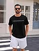 Xnova Men's T-Shirts Relaxed Fit Heavyweight with Letter Printed, Casual Short Sleeve Tee Crew Neck Cotton Tops (LosAngeles-Black, XXL) #1