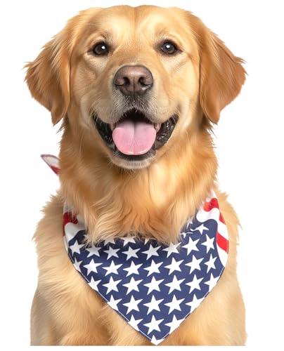 American Flag Dog Bandana 4th of July Bandana 4th of July Dog Clothes Patriotic Pet USA American Flag Bandanna - Standard Size