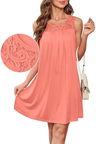 Summer Dresses for Women Sleeveless Lace Crewneck Sundress (S-3XL)3