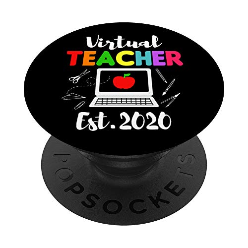 2020 Virtual Teacher | Fun Online School Teacher Gift PopSockets Agarre y Soporte para Teléfonos y Tabletas