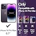 JETech Cute Case for iPhone 14 Pro Max 6.7-Inch, Wave Frame Curly Shape Shockproof Phone Cover for Women and Girls, Clear Hard PC Back (Deep Purple)