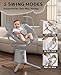 Zoicay Baby Swing,Baby Swings for Infants with 3 Modes & 5 Speeds, BT Enabled App & Remote Control, Electric Swing – 6 Lullabies and 3 Timer Setting, 2 Seat Positions and 5-Point Harness Swing (Gray)