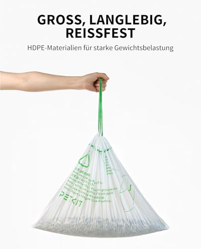 PETKIT Katzentoilettenbeutel mit Zugbändern, Beutel für Katzentoilette für Pura MAX 2 und PUROBOT Max Pro,Kratzfest für Haustier Katze Hunde Hundekot Katzenstreu 1 Rollen*18 (18 Stück)