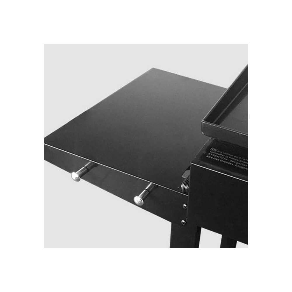 Plancha gaz GARDEN MAX MERIDA - 4 feux - Sur chariot - Acier émaillé - 75 x 35 cm - Noir